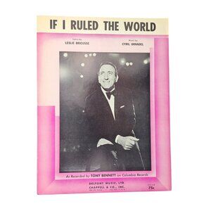 Vintage Tony Bennett Sheet Music If I Ruled The World 1963 Bricusse Ornadel